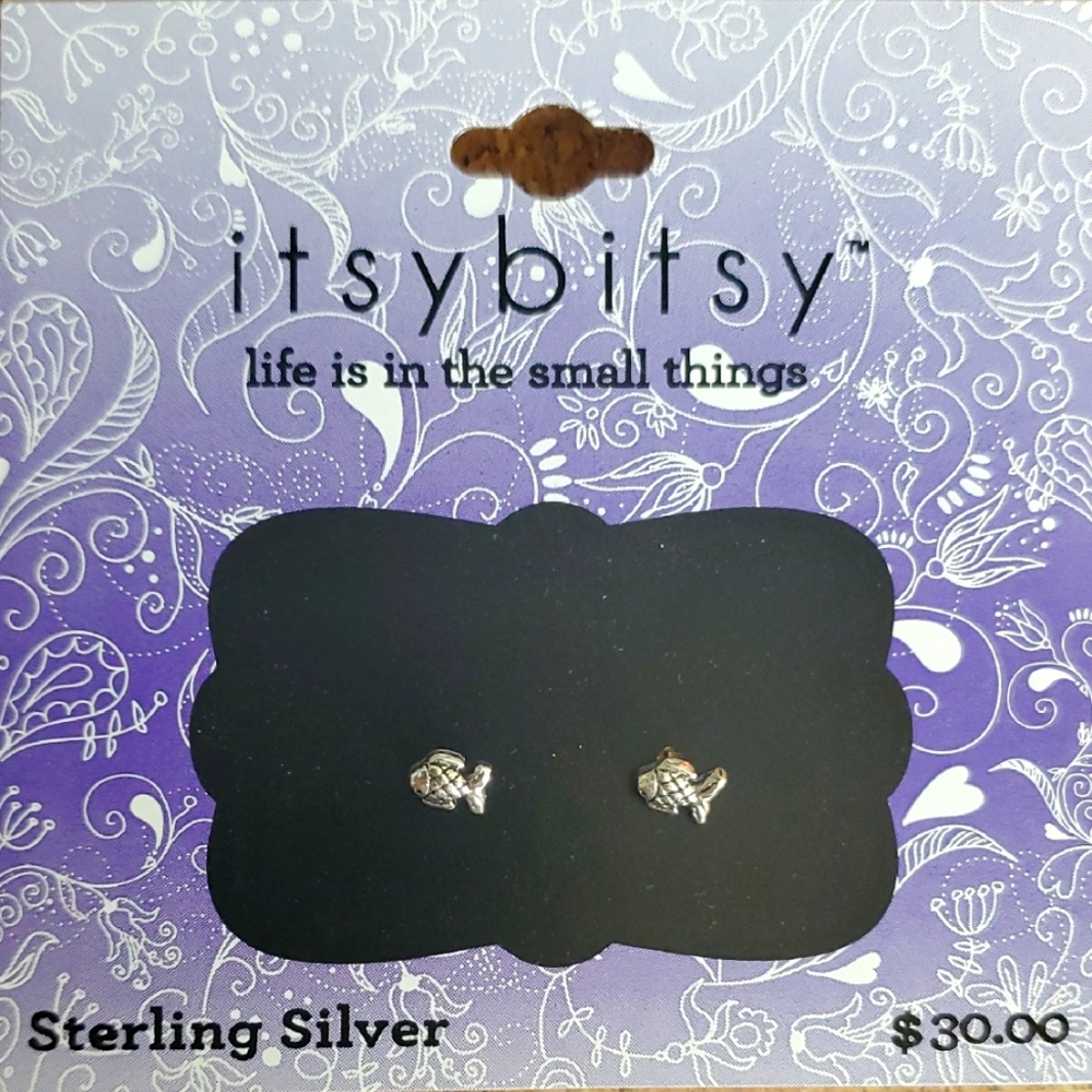 Itsy Bitsy Sterling Silver Fish Earrings